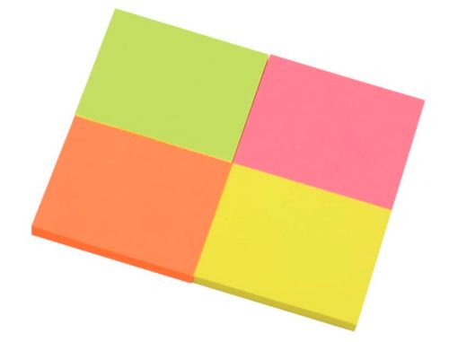 Bloco de notas adesivas q-connect fluorescente 38 x 51 mm com 50 folhas pack de 4 uds , Q-connect , 28601 , 5705831105102